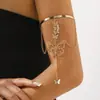B3352 Pulsera de Brazo con Borla y Colgante de Mariposa Hueca Cadena de Brazo de Metal Personalizada Anillo Abierto de Brazo Retro de Temperamento de Nicho