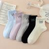 Calcetines finos de algodón con lazo para niños, calcetines de tubo, encaje fresco, estilo académico, calcetines lindos para mujer, calcetines para mujer estilo coreano, deportivos