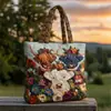 Nueva tienda independiente TEMU, Novedad en Amazon: bolsa de mano acolchada con estampado digital, bolsa casual de algodón tipo chaqueta