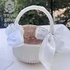 Cesta de Flores de Mão Estilo Ocidental para Casamento, Cesta de Mão para Madrinhas de Casamento, Cesta Bonita para Banquete de Casamento Amor Romântico