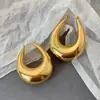 Aretes Metálicos Brillantes Ovalados Forma de Gota de Agua Pendientes Sencillos de Moda Europeos y Americanos Lujo Accesible Diseño de Aretes de Gama Alta Nicho