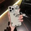 Funda de lujo con diamantes de imitación para Apple iPhone 16 Pro Max, transparente, con diamantes para iPhone 16 Pro Max, Camellia