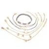 Pulsera Colgante Personalizada de Estrella y Luna de Nuevo Estilo Transfronteriza Europea y Americana Pulsera de Cuentas Conjunto de Joyería de Seis Piezas
