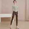 Top de Yoga Talla Grande para Mujer 2026 Primavera Otoño Nuevo Conjunto Deportivo para Correr Camiseta de Manga Larga Entrenamiento Fitness Pantalones de Tiburón