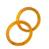 Pulseira Plana de Pedra Olho de Gato Dourado Pôr do Sol Natural, Pulseira de Vidro Transparente Cristalina, Presente de Aniversário para Melhor Amiga ou Namorada, Acessórios Hanfu