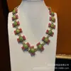 Bronze Antigo Ocidental Banhado 18 Ouro Vintage com Desenho de Pedra Natural Rosa e Verde Estilo Laço Pesado