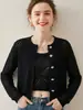 Cárdigan de Punto de Lana Merino de Manga Larga Hueco Estilo Francés para Mujer, Diseño Único de Alta Gama con Botones, Chaqueta Cover-Up Protectora del Sol para Mujer