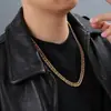 Colar de corrente cubana de ouro hipster masculino transfronteiriço europeu e americano Acessórios de adereços de tirano de ouro de simulação hipster de rua