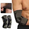 Coderas con iones de cobre, antideslizantes, transpirables, mangas tejidas de soporte para articulaciones para deportes al aire libre, correr, levantamiento de pesas y fitness