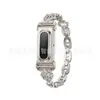 Adequado para pulseiras Google Fitbit Air, apresentando uma pulseira de metal de reposição em formato de coroa, cravejada de diamantes, para relógios.