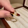 Anel aberto Angla Red Drop Glaze feminino leve luxo nicho anel de dedo de alta qualidade anel retrô branco empilhado
