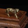Pure Brass Leopard decoração de mesa escritório sorte leopardo retro decoração Wenwan chá pet pequena decoração alça