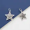Accesorios de Plata de Ley S925 Estrella Pentagonal de Plata Tailandesa Colgante Pequeño Colgante de Estrella de Mar Accesorios de Pulsera de Plata Joyería de Plata Hecha a Mano DIY