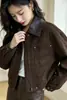 Nueva Chaqueta de Cuero Casual Versátil Estilo Coreano con Solapa y Cremallera para Mujeres Menudas, Prenda Exterior de Moda, Otoño 2026