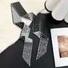 Pañuelo de Imitación Seda con Patrón de Flor de Anacardo, Cinta Larga Versátil para Atar Bolsas, Diadema, Goma para el Cabello, Bufanda Decorativa, Corbata, Cinturón de Moda