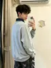2026 Nova Blusa com Capuz Pulôver Masculina de Primavera e Outono com Gola Color Block Espessa, Manga Longa, Meio Zíper, Design Moderno