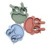 Conjunto de Louça com Ventosa de Silicone de Grau Alimentício para Bebê Tigela para Comida de Bebê Colher Macia Prato Infantil Prato Coruja