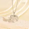 Collar con Colgante de Elefante con Diamantes Completos de Estilo Europeo y Americano, Creativo y Único, Diseño de Nicho, Colgante Animal Deslumbrante de Diseño Versátil