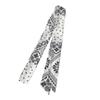 Bufanda de Seda Pequeña Larga Estrecha Flor de Anacardo para Mujer Estilo Francés Retro Combinable Lazo Adorno para el Cabello Decorativo para Bolso Cinta Bufanda