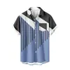 Camisa de Verano de Manga Corta para Hombre, Europea y Americana, Nueva, con Impresión 3D, Casual, Sin Planchar, Transpirable, Cuello de Solapa