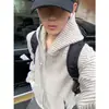 Sudadera Cardigan con Capucha Rayas Retro Americana para Hombres y Mujeres, Otoño e Invierno Holgada de Peso Pesado Casual Chaqueta con Cremallera para Pareja