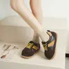 Mocasines Retro Lindos para Mujer con Punta Separada, de Cuero Genuino con Suela Gruesa, Zapatillas Deportivas Casuales que Aumentan la Altura con Forro de Algodón Peludo