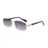 Gafas de Sol Retro Sin Marco para Hombre, Elegante Estilo Old Money, Moda Transfronteriza, Protección UV Casual, Gafas de Sol Europeas y Americanas para Mujer
