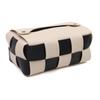 Caixa de Tecido Trançada em Couro Feita à Mão Restaurante Doméstico Bolsa de Tecido Estilo Ins Combinação de Cores Simples Bolsa de Tecido Checkerboard para Carro