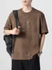 Ropa para Hombre Fengshe / Camiseta de Manga Corta Pesada Nueva 2026 para Hombre, Ropa de Verano Estampada Talla Grande de Corte Holgado