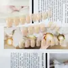 Padrão Prata Unhas Longas Estilo Francês, Manicure Nude Suave e Elegante, 24 Peças de Adesivos de Unha Prontos