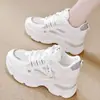 Zapatos de suela gruesa, que aumentan la altura, con cordones, parte superior de piel, estilo "dad shoes", nueva colección Otoño 2026, zapatillas de mujer con bloques de color, casuales y cómodas, con suela suave