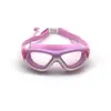 Gafas de Natación Infantiles de Alta Definición, Gafas de Natación Antiniebla para Niñas, Gafas de Marco Grande, Gafas de Natación Cómodas de Silicona de Una Pieza con Tapones para los Oídos