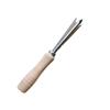 Tenedor cuchillo para piña con mango de madera, cuchillo para piña de acero inoxidable, pelador para quitar ojos, pala para piña, pelador doméstico, pelador para quitar ojos.