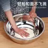 Bacia de aço inoxidável para lavar vegetais, de grau alimentício, conjunto doméstico de 6 peças para amassar massa e bater ovos, bacia grande, bacia de sopa comercial extra-grossa, cor sólida pintada à mão