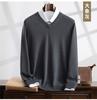 Otoño e Invierno Nuevo Suéter de Montaña de Cachemira para Hombre con Solapa Alta Talla Grande Ropa de Punto Casual Color Sólido Base Suéter Pulóver de Lana