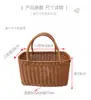 Cesta de bolsa de mão trançada em imitação de rattan para compras de supermercado ao ar livre cesta para frutas e vegetais Cesta de presente lembrança de bolo da lua para o Festival do Meio Outono