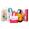 Bolsa de regalo publicitaria con recubrimiento de película a color bolsa de entrenamiento de compras palabra impresa a medida bolso de mano no tejido logo personalizado