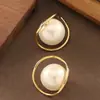 Temperamento Dulce como de Super Hada, Pendientes Redondos de Perlas de Imitación Shijia Estilo Hada, Exagerados, Elegantes, Exquisitos y Simples Accesorios para Orejas