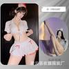 Gato Noturno Lingerie Sexy Sexy Puro Desejo Tentação Decote em V Profundo Uniforme de Enfermeira Conjunto Jogo de Role Play Apaixonado Conjunto Livre