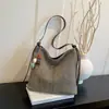 Bolsa de palha grande e simples, nova moda 2026, bolsa de ombro casual de palha para o dia a dia