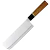 Cuchillo para rebanar de acero inoxidable con mango octagonal, Cuchillo Santoku con mango de veta de madera, Cuchillo de cocina para el hogar, Cuchillo para frutas, Cuchillo de chef estilo japonés, Acero fino