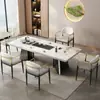 Mesa de Té de Pizarra para Sala de Estar, Balcón, Juego de Mesa de Té Pequeña con Silla, Preparación de Té en la Oficina, Uso en Casa, Estilo Minimalista Moderno