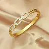 Pulseira Europeia e Americana Transfronteiriça Mais Vendida Design de Nicho INS Pulseira Geométrica Pulseira de Aço Inoxidável Banhada a Ouro 18K Venda Direta da Fábrica