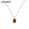 Collar de Oro con Colgante de Ámbar Otoño e Invierno para Mujer 2026 Nuevo Lujo Accesible de Gama Alta Cadena de Hueso de Serpiente Apilada de Doble Capa Nicho