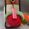 Piel de Conejo Rex Sintética Colgante de Fruta Bolso Llavero Colgante de Cosas Buenas Puesto Callejero Mercado Nocturno Venta al por Mayor Regalo Pequeño Relleno