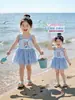 Traje de baño para niñas pequeñas 2025 Nuevo estilo Súper lindo Traje de baño de una pieza para niños Traje de baño estilo vestido de princesa Elsa para bebé