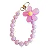 Alça de Celular Flor de Miçangas Colorida Macaron, Corrente de Celular com Flor de Miçangas Artesanal Estilo Ins Japonês e Coreano Alça de Pulso