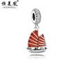 Joyería colgante de vela roja de navegación suave creativa DIY europea y americana, fabricantes mayoristas de accesorios colgantes con cuentas