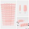 Boutique 5 Pack Full Stick Cor Sólida Matte Matte Square Wear Armor False Nail Art Patch Hair Embryo