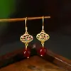 Pendientes Ayeryuan Método Chino Antiguo Nuevo Conservación del Color Chapado en Oro Alto Sentido Nicho Calabaza Fulu Jade de Imitación Estilo Antiguo